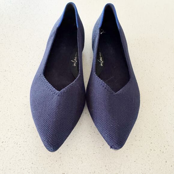 Rothy’s The Point Women US 5 Maritime Navy Blue Luxury Flats Shoes - Picture 4 of 9